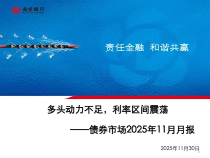 多头动力不足，利率区间震荡——债券市场2025年11月月报封面
