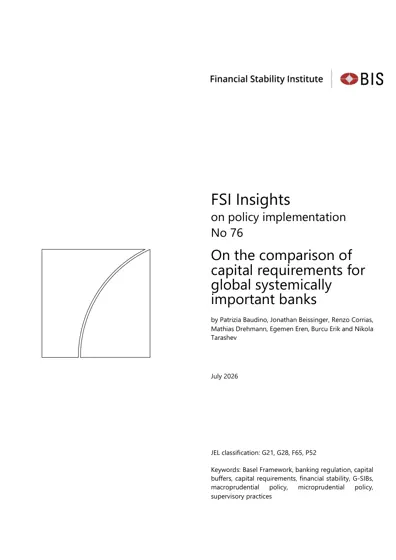 On the comparison of capital requirements for global systemically important banks封面