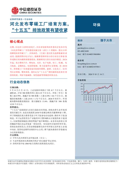 河北发布零碳工厂培育方案，“十五五”排放政策有望收紧封面