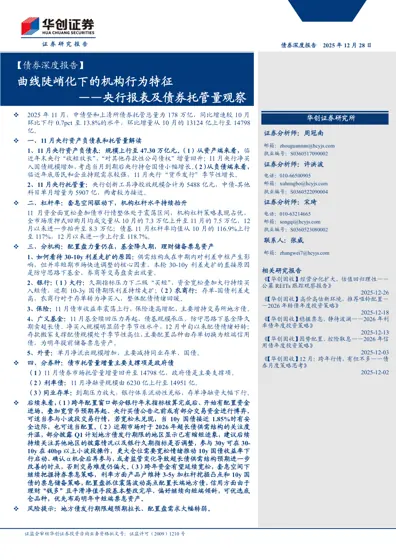 曲线陡峭化下的机构行为特征——央行报表及债券托管量观察封面