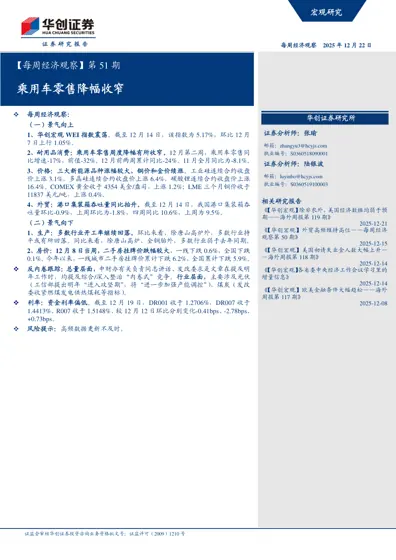每周经济观察（2025年12月22日）封面