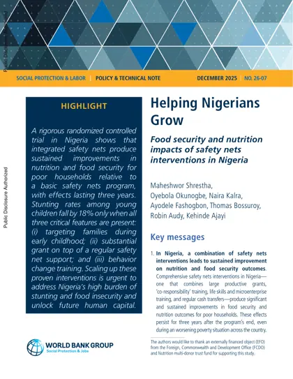 Helping Nigerians Grow: Food security and nutrition impacts of safety nets interventions in Nigeria封面