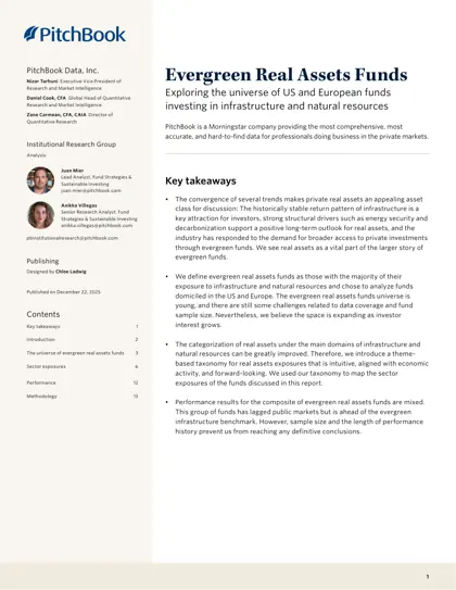 Evergreen Real Assets Funds: Exploring the universe of US and European funds investing in infrastructure and natural resources封面