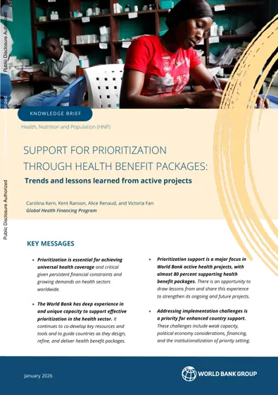 Support for Prioritization through Health Benefit Packages: Key Messages封面