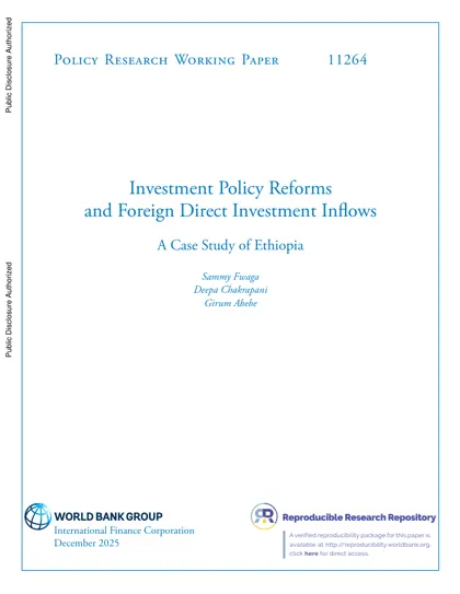 Investment Policy Reforms and Foreign Direct Investment Inflows: A Case Study of Ethiopia封面