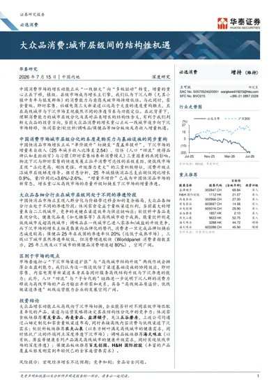 大众品消费:城市层级间的结构性机遇封面