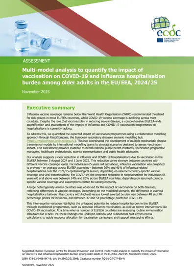 Multi-model analysis to quantify the impact of vaccination on COVID-19 and influenza hospitalisation burden among older adults in the EU/EEA, 2024/25封面