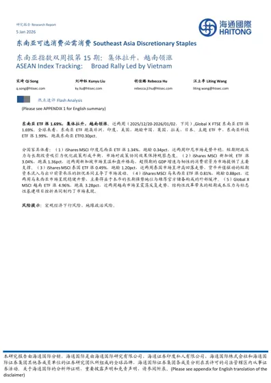 东南亚指数双周报第15期：集体拉升，越南领涨封面