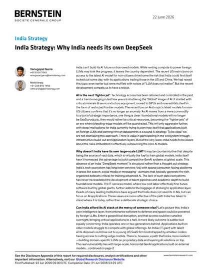 India Strategy: Why India needs its own DeepSeek封面