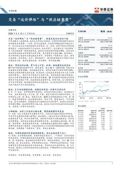 交易“运价弹性”与“供应链重塑”封面