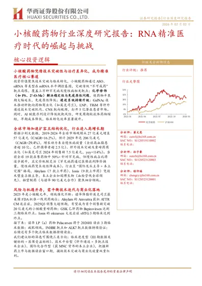 小核酸药物行业深度研究报告:RNA精准医疗时代的崛起与挑战封面