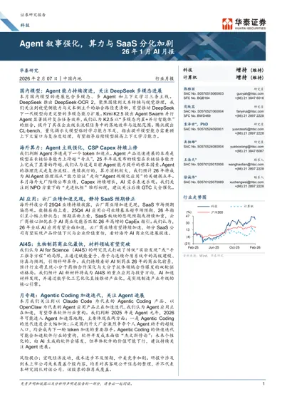 Agent 叙事强化，算力与SaaS 分化加剧——26 年1 月AI 月报封面