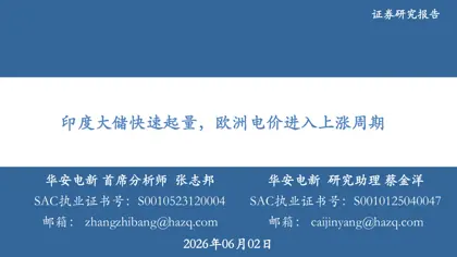 印度大储快速起量，欧洲电价进入上涨周期封面