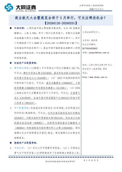 基金配置周报封面