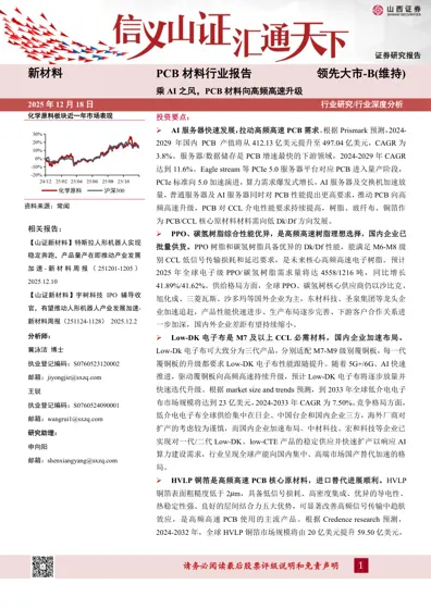乘AI之风，PCB材料向高频高速升级封面