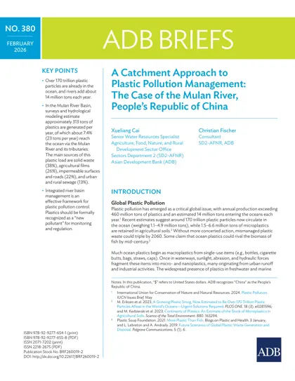 A Catchment Approach to Plastic Pollution Management: The Case of the Mulan River, People’s Republic of China封面