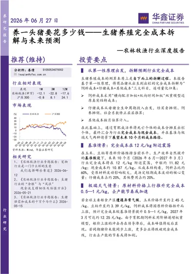 养一头猪要花多少钱——生猪养殖完全成本拆解与未来预测封面