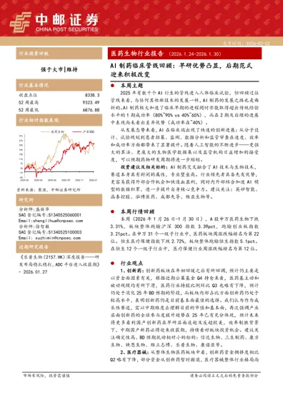 AI制药临床管线回顾：早研优势凸显，后期范式迎来积极改变封面
