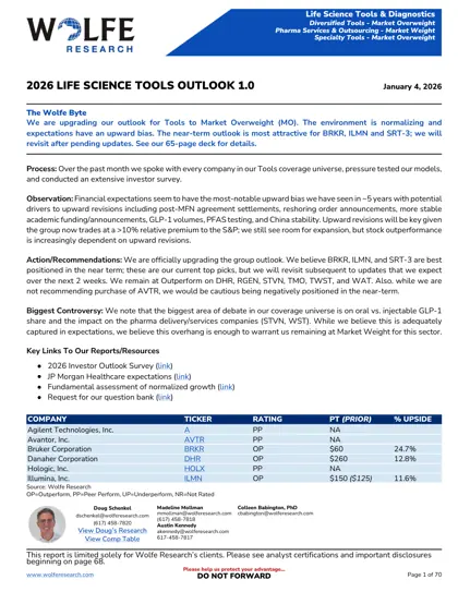 2026 LIFE SCIENCE TOOLS OUTLOOK 1.0封面