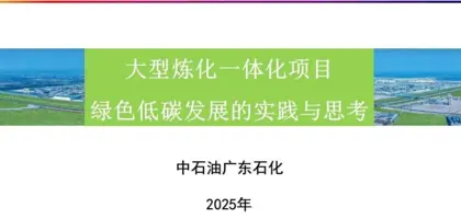 大型炼化一体化项目绿色低碳发展的实践与思考封面