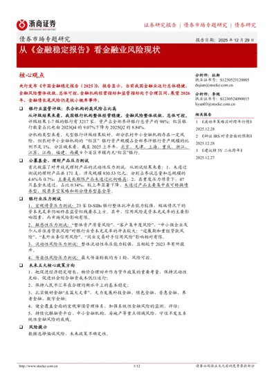 从《金融稳定报告》看金融业风险现状封面