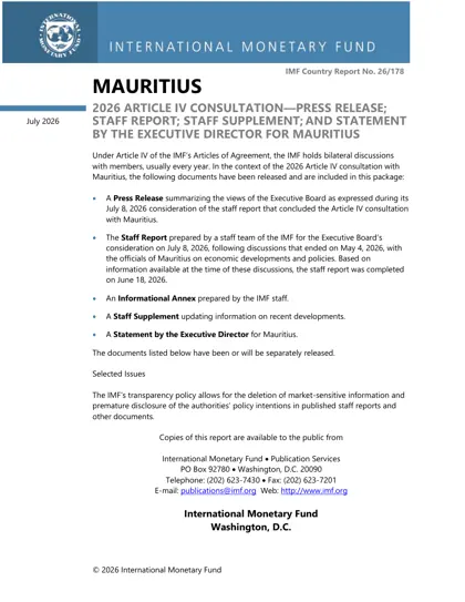 Mauritius 2026 Article IV Consultation封面